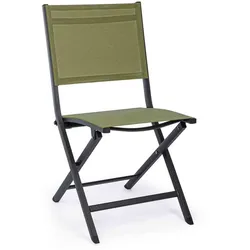 Gartenstuhl Elin aus Aluminium, klappbar im 4er-Set, modern, grün, Outdoor geeignet