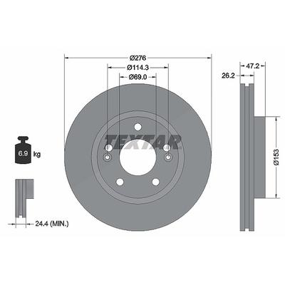 Textar Bremsscheibe [Hersteller-Nr. 92131000] für Hyundai
