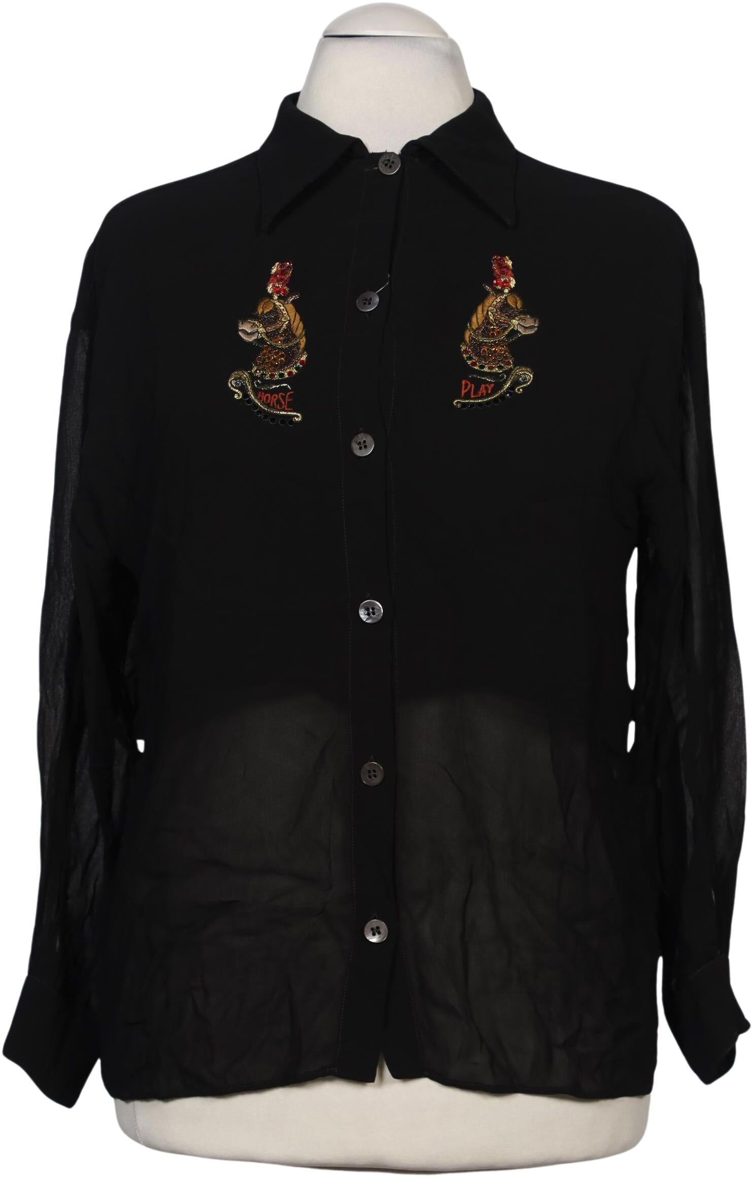 Iceberg Damen Bluse, Schwarz, Gr. EU 38 (IT 44), kein / Etikett - Second Hand