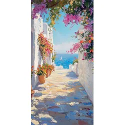 EUROART Wandbild 20 x 40 cm Greek Ambience IX Kunststoff Bunt