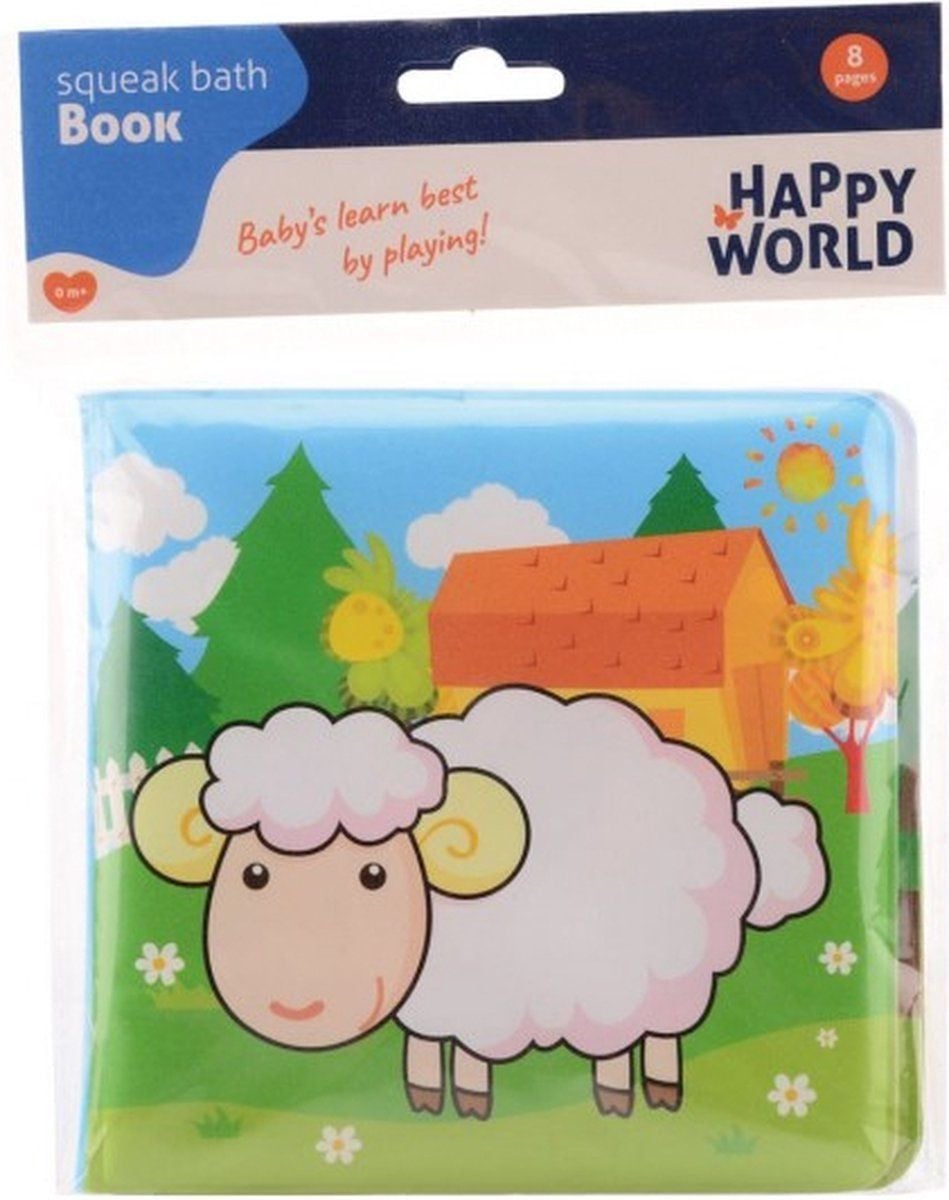 Johntoy Happy World Badboekje Boerderijdieren - 4 bladzijden - Multicolor