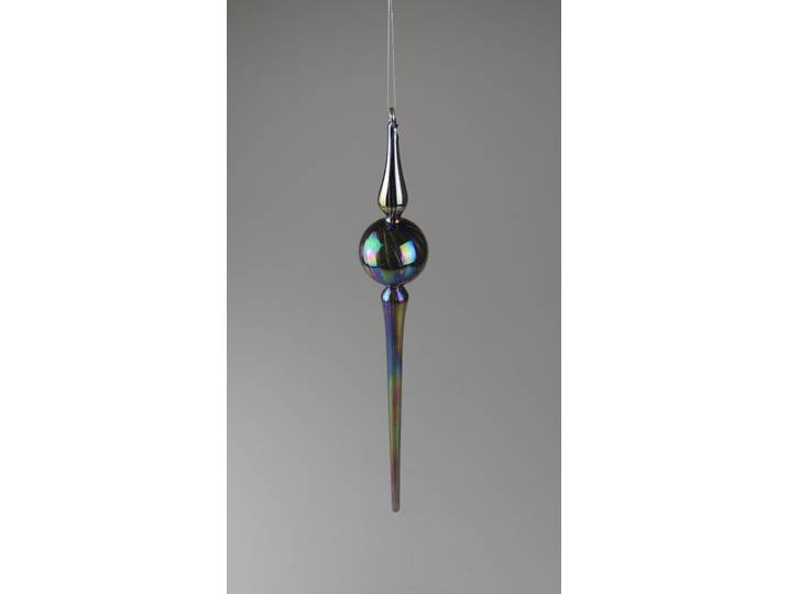 Christbaumschmuck AM DESIGN aus Glas, BxH: 6x40 cm , bunt (irisierend), B:6cm H:40cm, Weihnachtsbaumschmuck, Christbaumschmuck, 3er Set