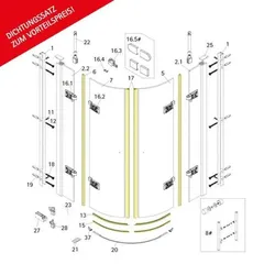 Schulte Dichtungssatz für 6 mm Runddusche mit.. - Duschkabine