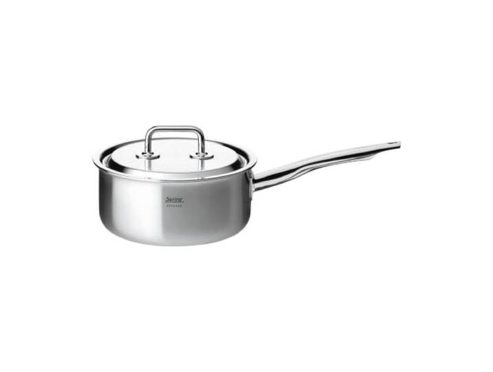 Spring 0415510618 Brigade Premium Stielkasserolle nieder mit Deckel, Edelstahl, silber, 14,2 x 30,6 x 37 cm