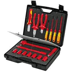 KN 98 99 11 - Werkzeugsatz, VDE, Zangen, Schraubwerkzeuge, 17-teilig