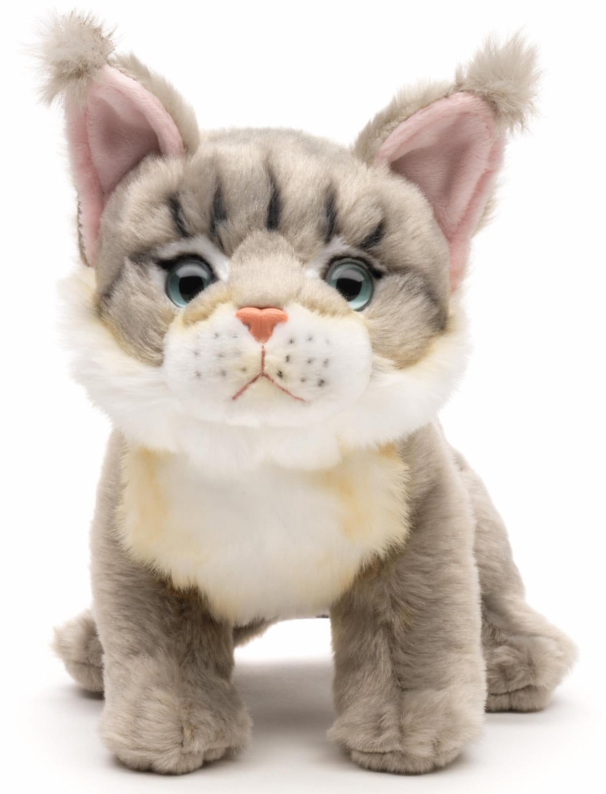 Uni-Toys Maine Coon knuffel kat, zittend, grijs, Hoogte: 18 cm