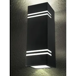 UP DOWN Wand Lampe Edelstahl Außen Fassaden Strahler Hof Beleuchtung Garten Leuchte schwarz