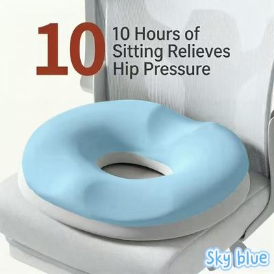 Handpicked Choices ErgoComfort Donut Seat Cushion Memory Foam Tailbone Pillow Hemorrhoid Relief blue