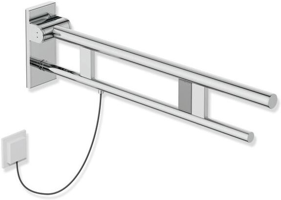 Hewi System 900 Stützklappgriff 900.50.14740 Ausladung 750 mm, Edelstahl verchromt, rechts, E-Spülausführung