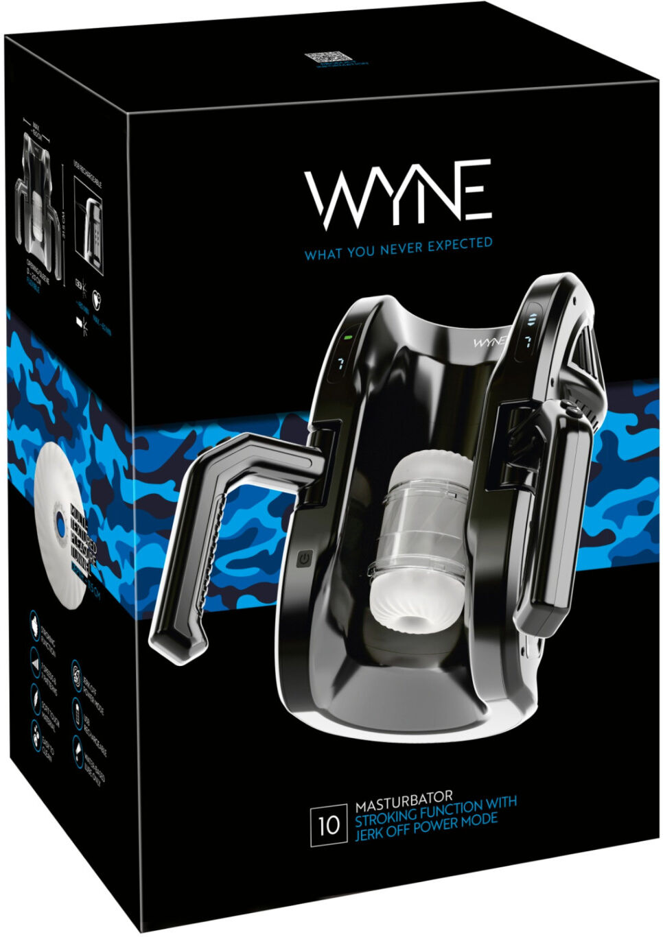 Wyne 10 - Automatisk Masturbator Med Greb - Sort