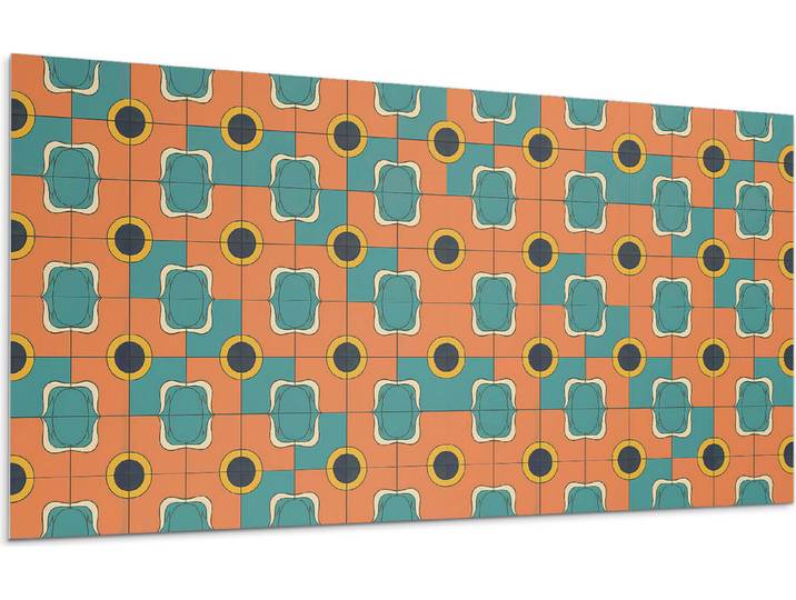 Abstraktes Geometrisches Muster – Selbstklebende Fliesen – Wandverkleidung – Wandpaneel – PVC Fliesen – Vinylflisen – PCV Flisen – Selbstklebend – Wanddeko – 10 Stück 100 x 50 cm