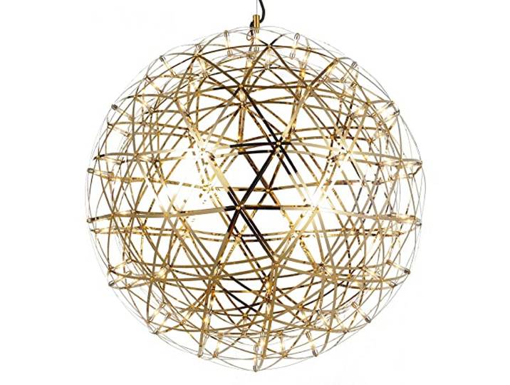 s.luce Atom LED Pendelleuchte Dimmbar Wohnzimmer Hängelampe modern, Farbe Goldfarben, Größe Ø 70cm