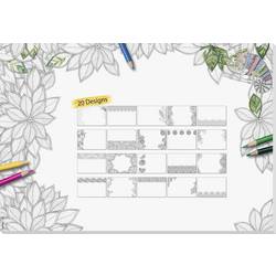 Sigel HO580 Schreibunterlage Blanko blanko Schwarz/Weiß (B x H) 59.5 cm x 41 cm 20 Blatt Adult Coloring
