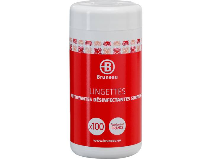 Lingettes nettoyantes désinfectantes surfaces Bruneau - Boîte de 100 - Désinfectants sans javel - Bruneau