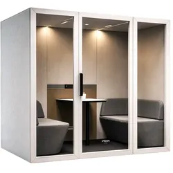 Jan Nowak Akustikkabine mit Schalldämmung INBOX 210x220x122cm Grau Meetingkabine Telefonkabine Meetingbox Telefonbox Akustikbox Bürokabine Besprechungskabine