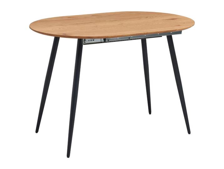P & B Esstisch, Eichefarben, Metall, Holzwerkstoff, oval, Rundrohr, 80x75x120-160 cm, ausziehbar, Esszimmer, Esstische, Esstische
