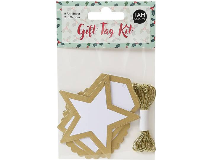 Geschenkanhänger I am creative weiss/gold Papier - Geschenkanhänger