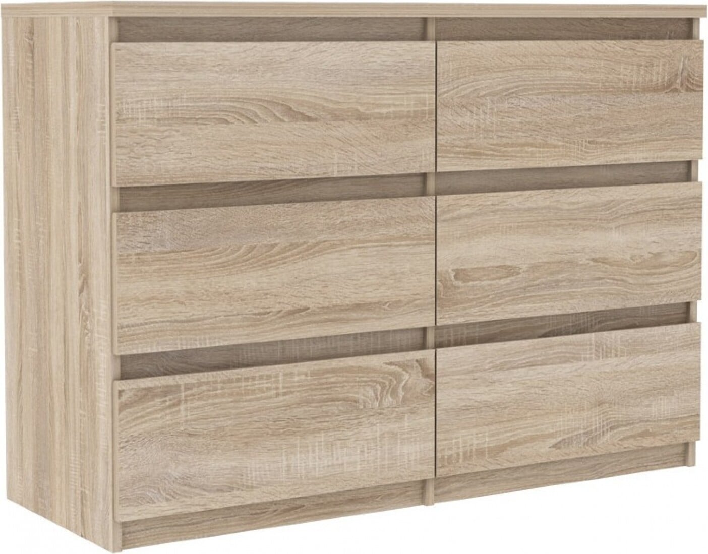 Furniture24 Kommode CHELSEA CHLK24 Ladekast met 6 lades in Sonoma eikenhout