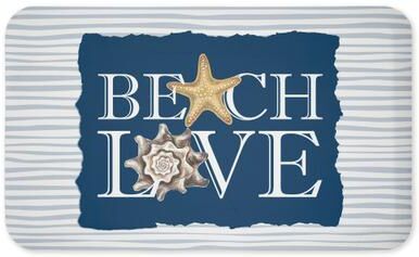 "Stupell Beach Love over Stripes Printed Anti-Fatigue Floor Mat, design by Kim Allen, 30""x18"""