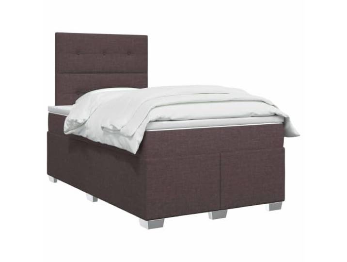 vidaXL Boxspringbett mit Matratze Dunkelbraun 120 x 200 cm Stoff