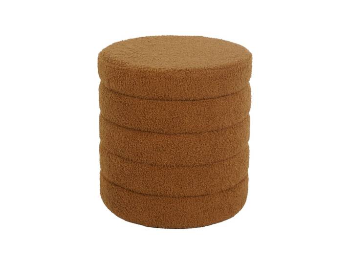 Tabouret coffre rangement en bouclettes rouille
