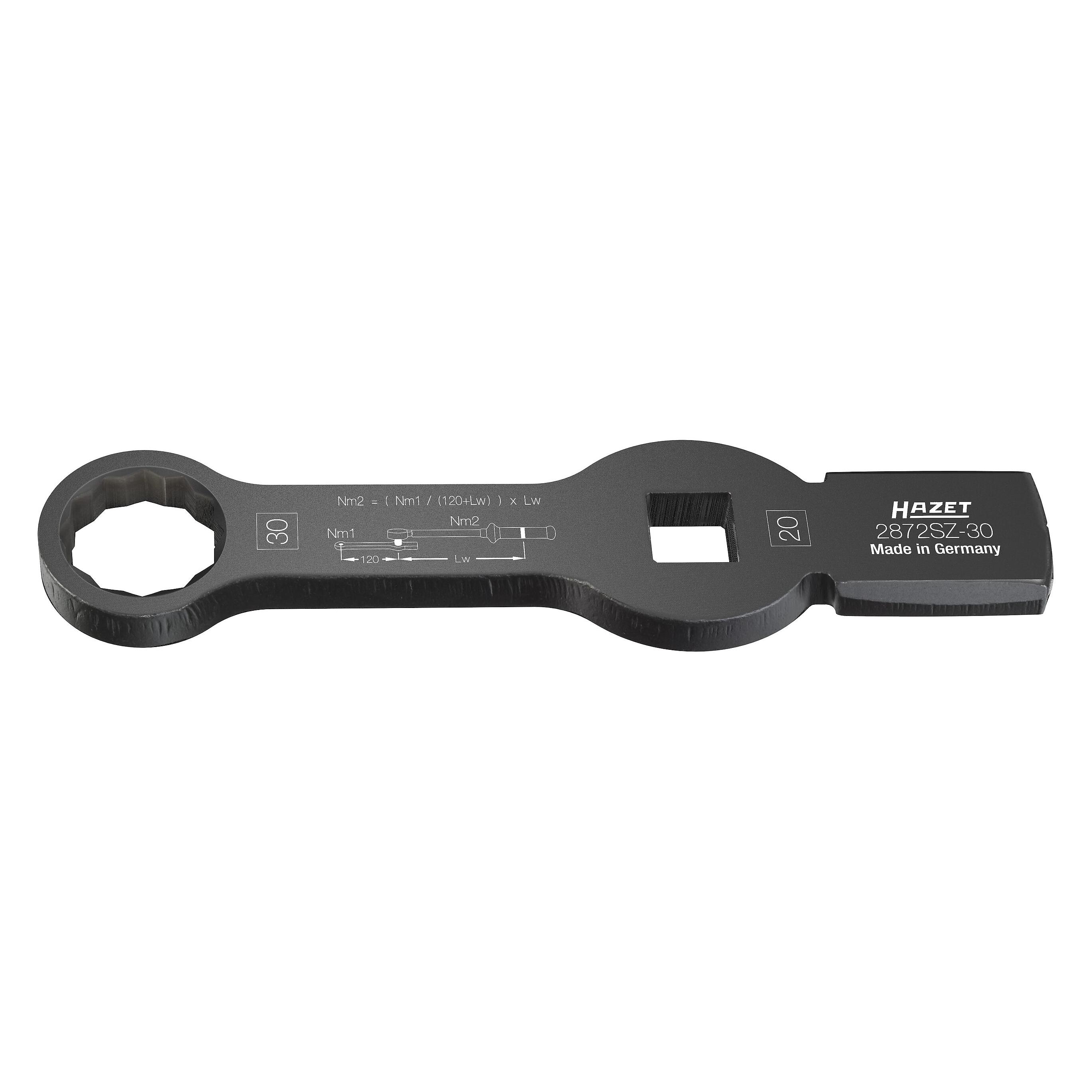 Hazet NKW Schlag-Ringschlüssel (Doppel-6kt.) mit 2 Schlagflächen (30 mm) (2872SZ-30)