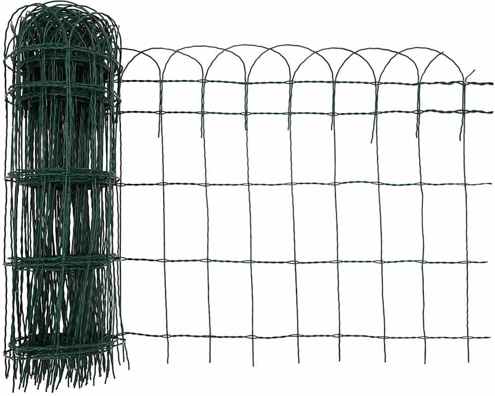 vidaXL Bordure de pelouse Fer enduit de poudre 25x0,65 m
