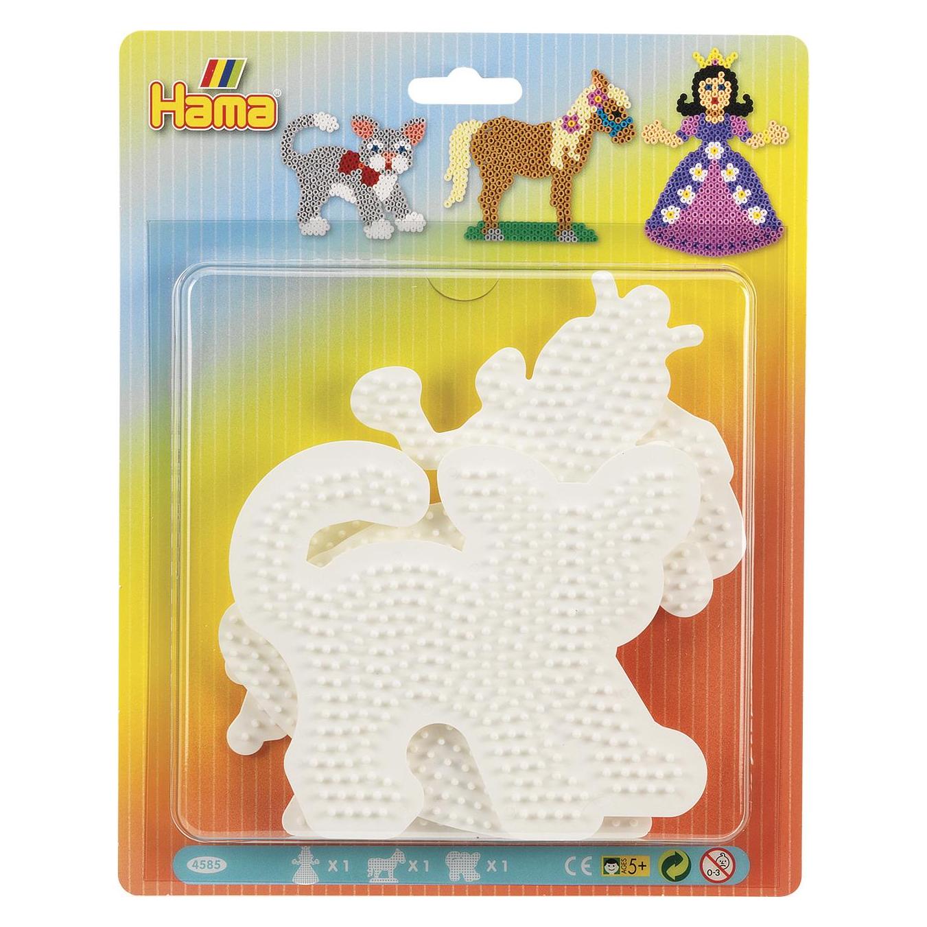 Hama Perlen Stiftplatten Katze/Pferd/Prinzessin (4585)