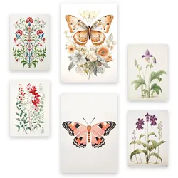 POSTER Set Mit 6 Blumen & Schmetterlinge A3 & A4 Rahmenlos