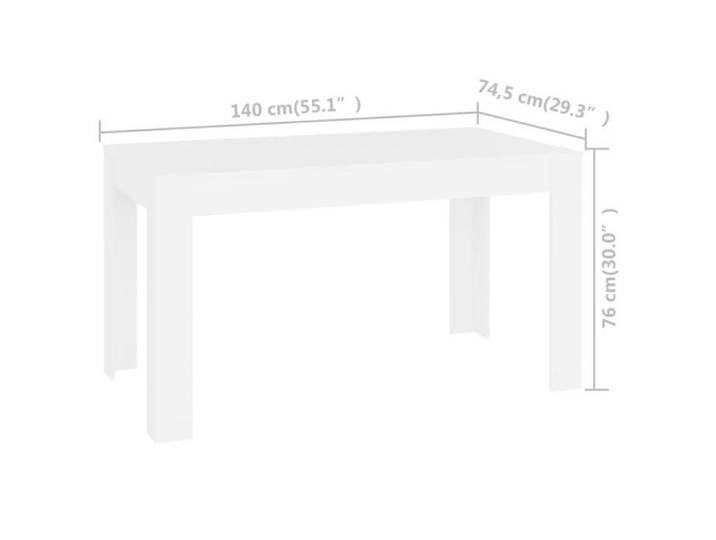 KIMISS Table de salle à manger Blanc 140x74 5x76 cm Aggloméré-LEF
