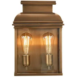 Elstead Lighting, Gartenbeleuchtung, Old Bailey Aussen-Wandleuchte E27 2-fach Gealtertes Messing IP44 (E27, IP44)