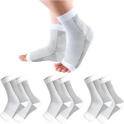 LightInthebox 3 Pairs Neuropathy Socks,Toeless Compression Socks for Women and Men Soothe Socks for Neuropathy Pain Ankle Brace Plantar Fasciitis Relief