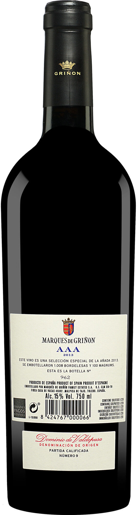 Marqués de Griñón Dominio de Valdepusa »AAA« Blau 2013 15% Vol. Rotwein Trocken aus Spanien