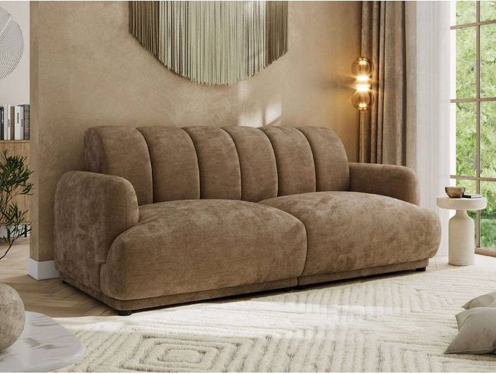 MKS MÖBEL Sofa GERRA, Polstersofa 3-Sitzer, feststehend, HR-Schaum Rückenlehne, Wellenfedern, modernes Design