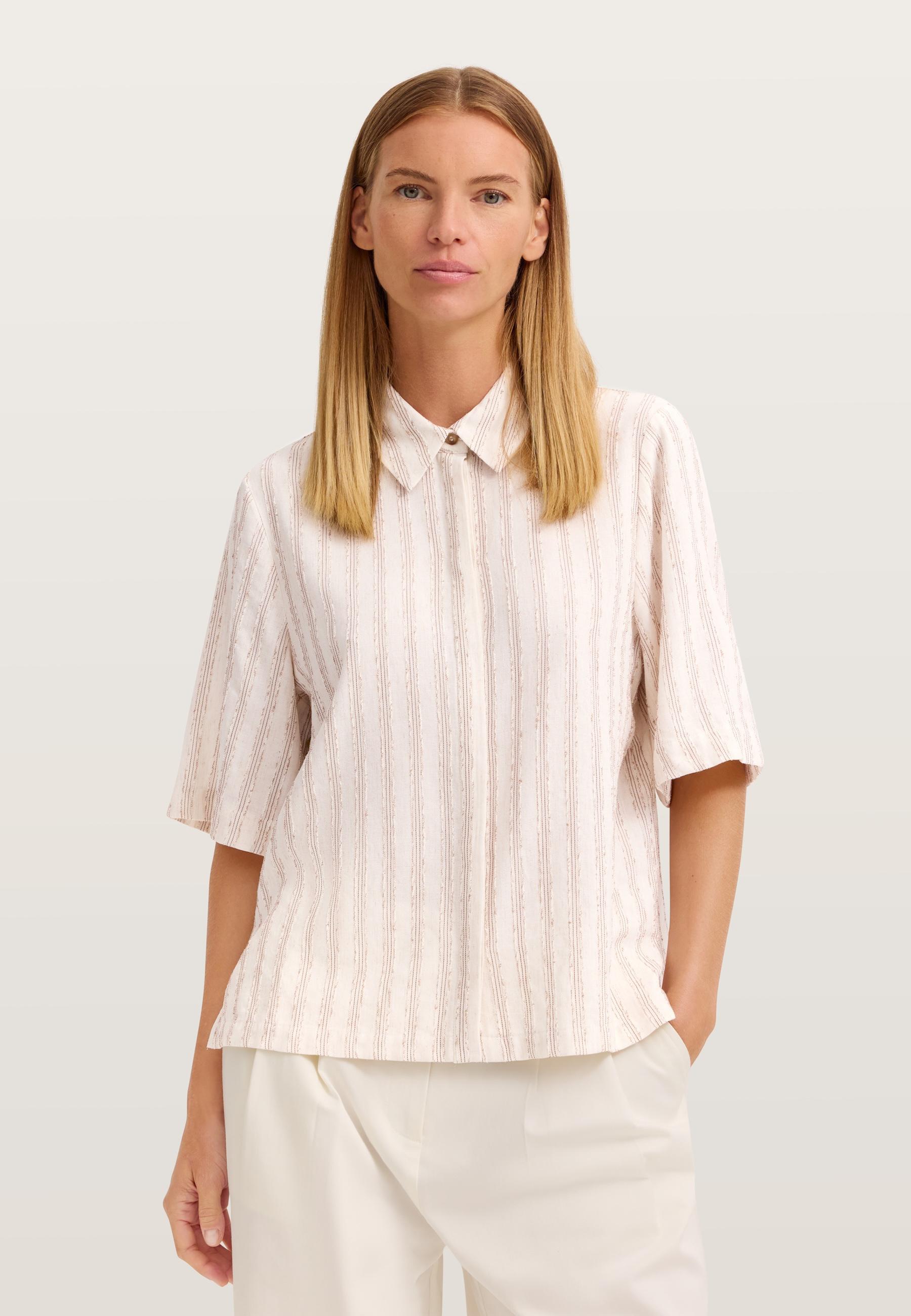 Bugatti Damen Bluse kurzarm gestreift mit Hemdkragen