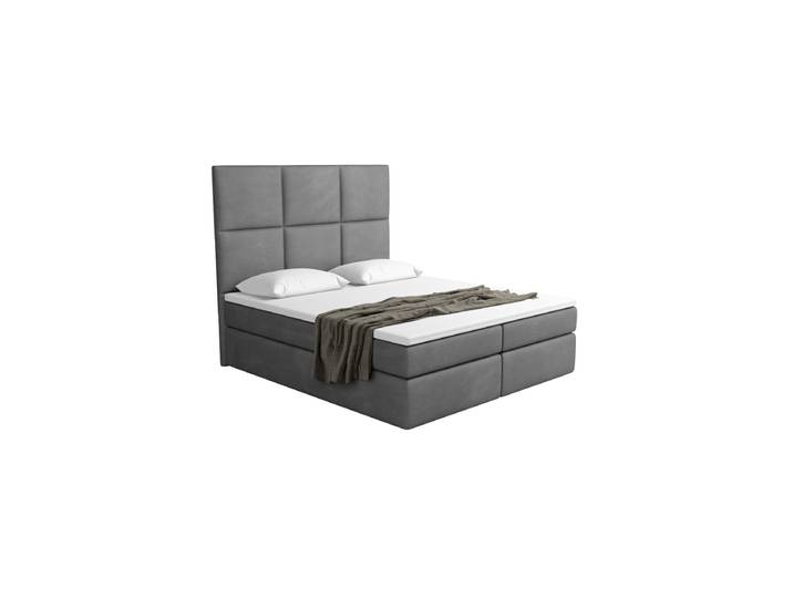 Design Boxspringbett „Maravella“ mit Ablagefach, Kunstleder Grau BLOOMINGLOFT Collection