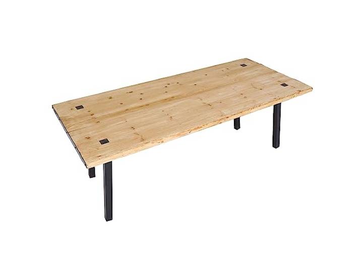Mendler Esstisch HWC-L75 Industrial Massiv-Holz 200x90cm, Natur