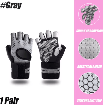 Inspire Curations Weightlifting Gloves With Wrist Support For Gym CrossFit And Strength Training gray m