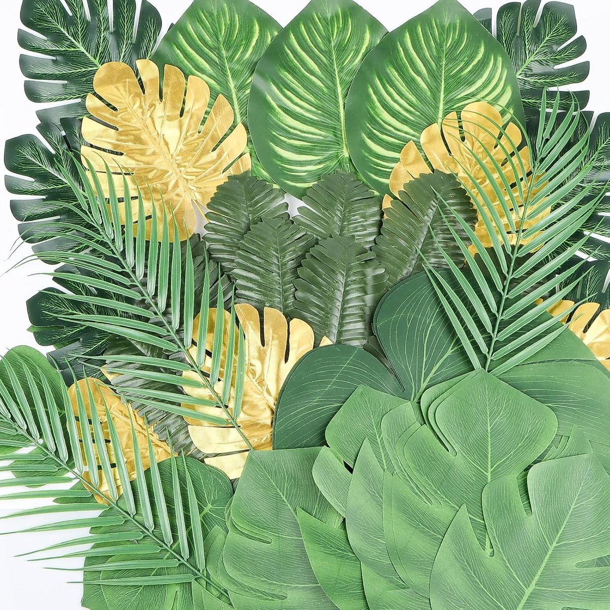 ShopVlot Set van 78 Kunststof Palmbladeren voor Tropische Decoratie