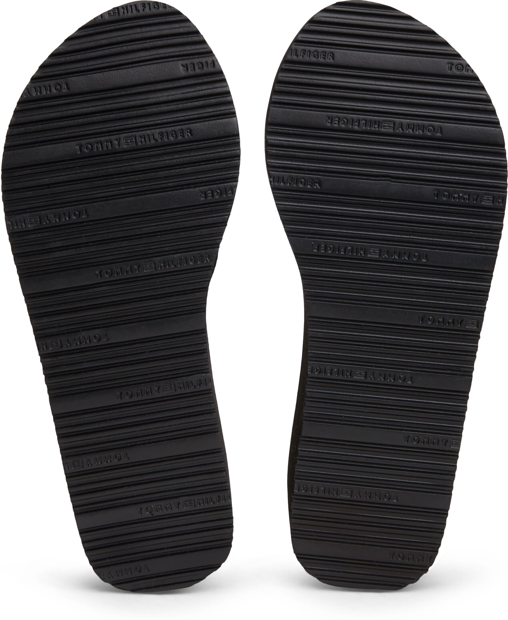 Zehentrenner TOMMY HILFIGER "TH WEDGE SUMMER SANDAL MONO", Damen, Gr. 42, Textil, schwarz, Schuhe Zehentrenner, Keilabsatz, Plateau, Dianette mit TH-Logoprint