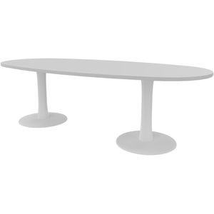 Quadrifoglio Konferenztisch Idea, oval, 240 x 76 x 110cm, grau / weiß