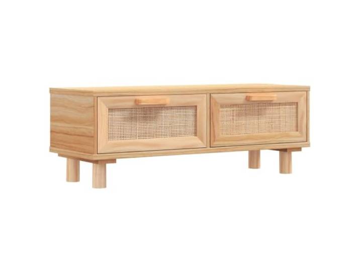 Heofavd Couchtisch Braun 80x40x30 cm aus Holzwerkstoff Rattan & Kiefer