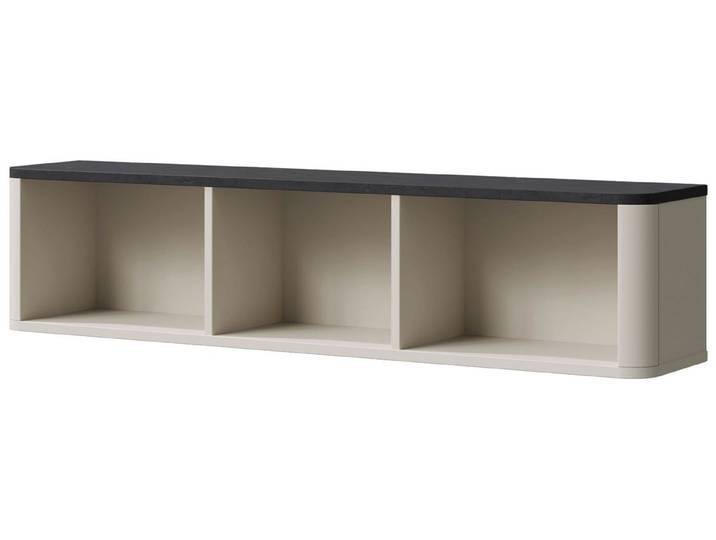 Feldmann-Wohnen Wandboard Marly, 3 offene Fächer 1-tlg., 130x30x25cm Kaschmir / Graustein
