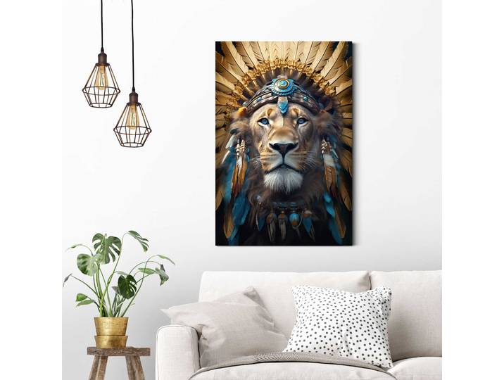 Deco-Panel REINDERS Ornament Lion , blau (farbe bild(er): blau), B:60cm H:90cm T:2cm, Holzwerkstoff, Bilder, Deco-Panel