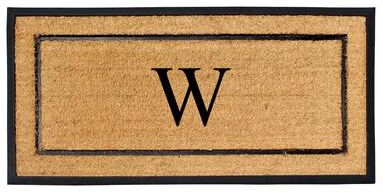 A1 Home Collections Natural Coir & Rubber Large Monogrammed Door Mat