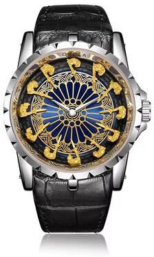 Inspired Finds UTHAI CQ312 Medieval Knight Quartz Watch For Men silver Gold Blue