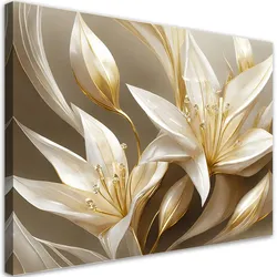 WANDBILD lilien in gold