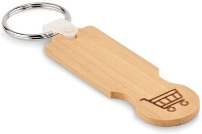 Porte-clés jeton en bambou personnalisable COMPRAS bambou bois