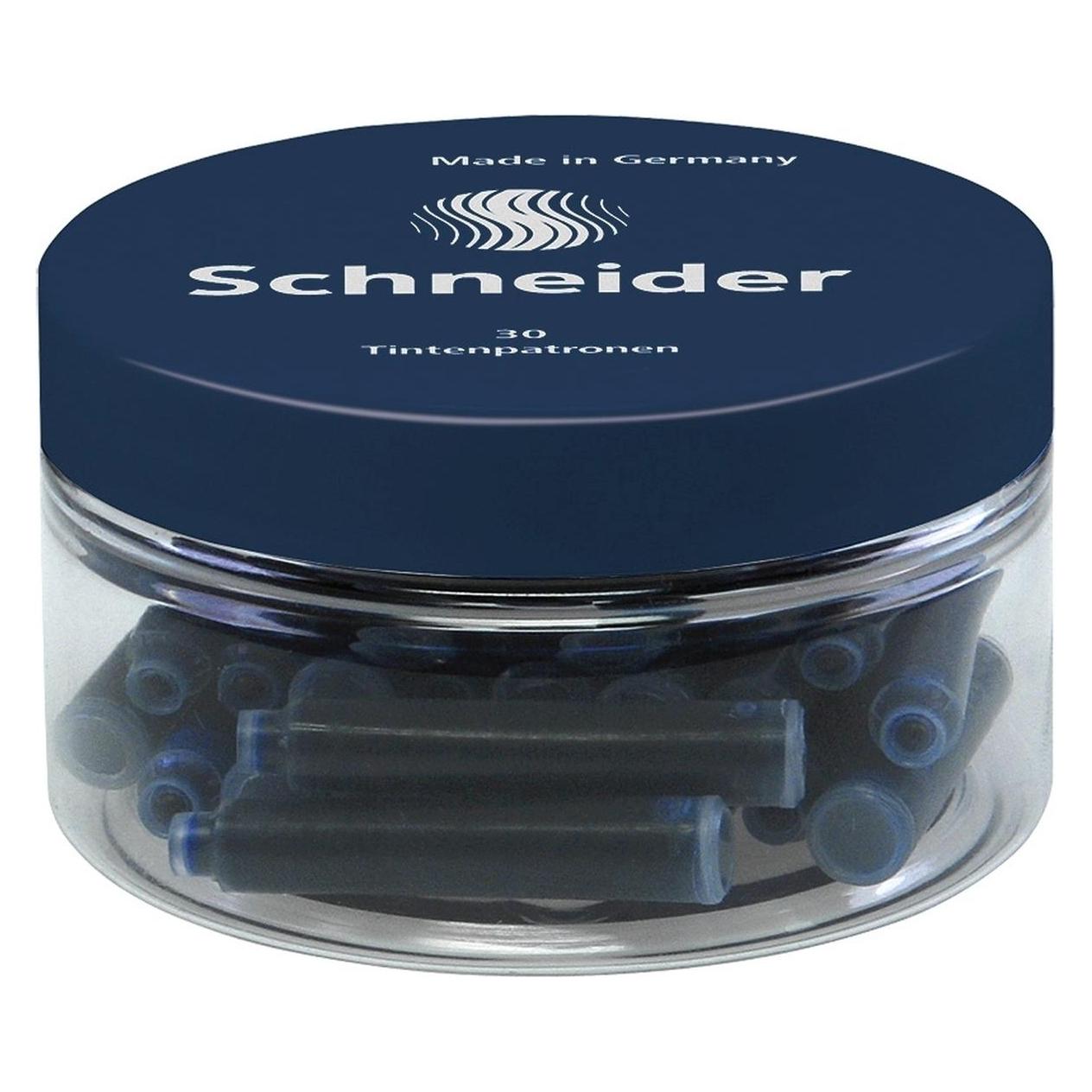 Schneider Tintenpatrone Standard mitternachtsblau Runddose VE=30 Stück (Dunkelblau, 30 Stk.) (6723)