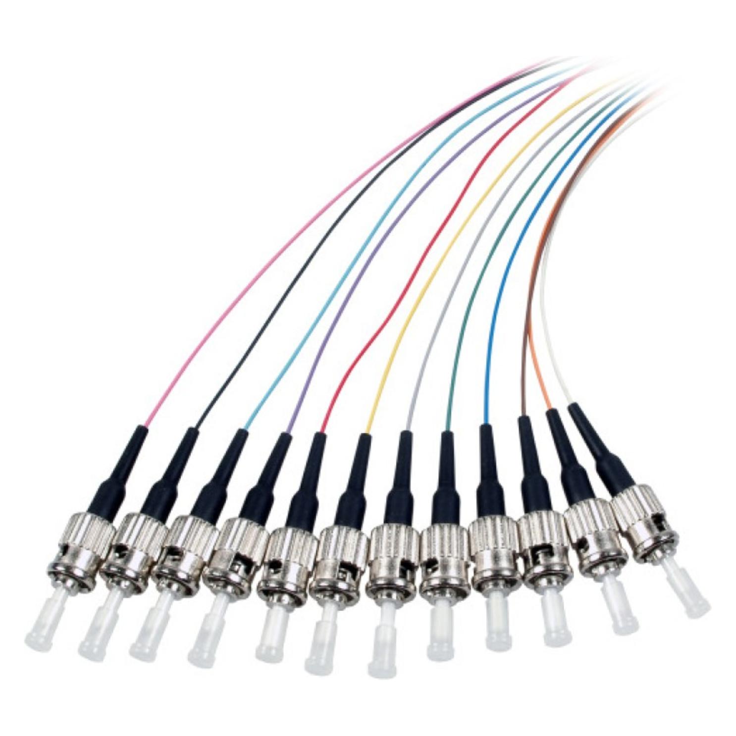 EFB Elektronik Faserpigtail ST 50/125µ 12ér Satz, farbige Fasern, 2m, OM3 (2 m) (O3305.2)